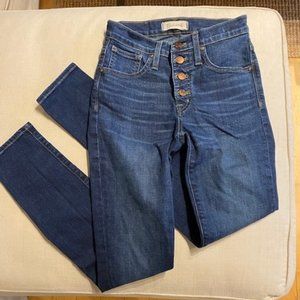 Madewell 9" Mid-Rise Skinny Jeans Button-Front